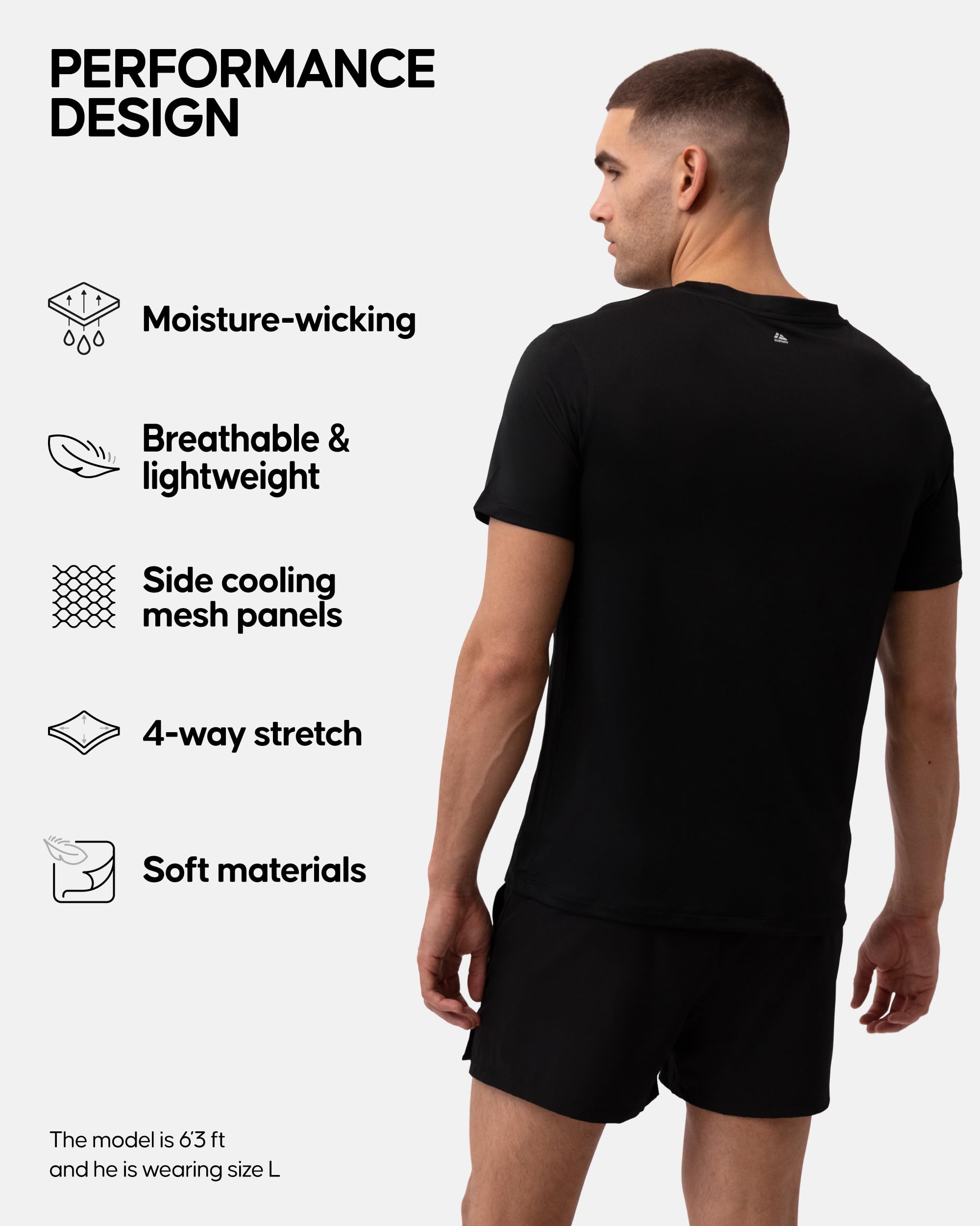DANISH ENDURANCE Men’s Fitness T-Shirt for Sport, Active Running, Short Sleeve - Image 3